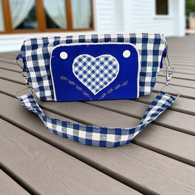 Kleine Tasche im Landhausstil blau weiß kariert