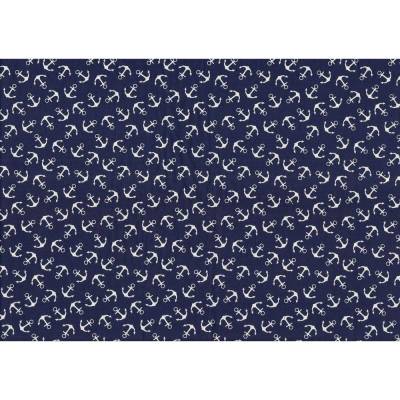 Baumwolle Anker Webware Baumwolle Ostsee dunkelblau, Ankerstoff blau Stoff maritim, Swafing, Stoff Meterware
