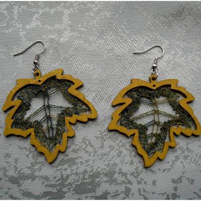 Ohrringe Blätter handgeklöppelt