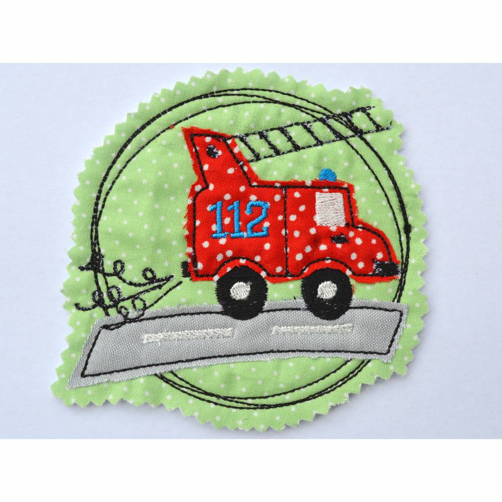 Stickdatei Feuerwehr doodle 2er SET 13x13cm Bild 1