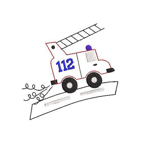 Stickdatei Feuerwehr doodle 2er SET 13x13cm Bild 3