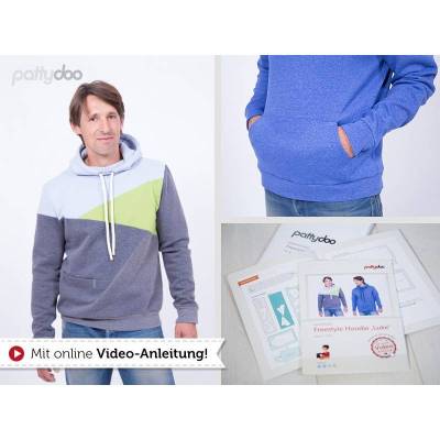 Pattydoo Schnittmuster Freestyle Hoodie Luke, Schnittmuster für Herren - Kleidung, Papierschnittmuster