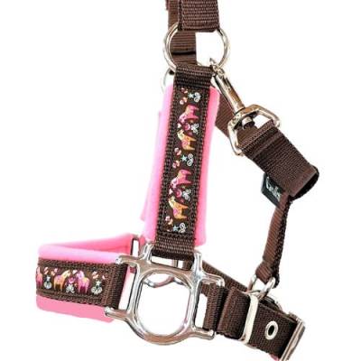 Halfter Mini Shetty Dala Pferd Pferdehalfter Größe Mini Shetty braun rosa
