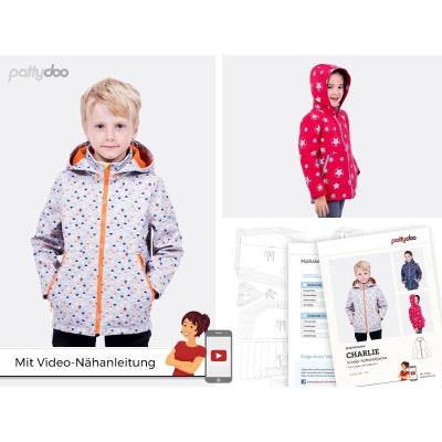 Papierschnittmuster Charlie Kinder Softshelljacke by pattydoo Gr 98 bis 134 (1 Stück/11,- €)