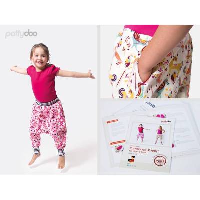 Papierschnittmuster Poppy Pumphose by pattydoo Größe:74-170 (1 Stück/11,- €)