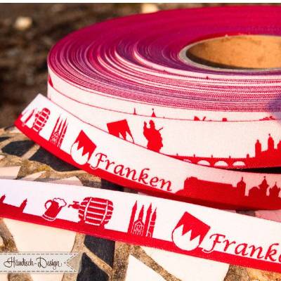 5m Franken Skyline Webband rot/weiß