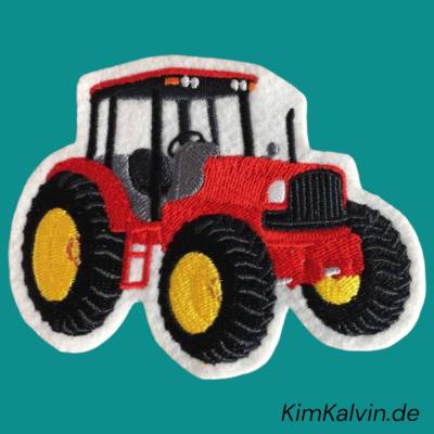 Nr.96) AUFNÄHER: TRAKTOR ROT