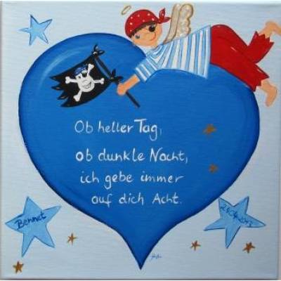 Schutzengelbild Schutzengel Bild für kleine Piraten  zur Taufe Geburt