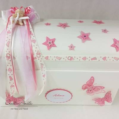 Erinnerungsbox Truhe STERNENKIND rosa