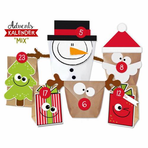 DIY Adventskalender MIX zum Befüllen - Kinderleicht Basteln ohne Schere und Kleber