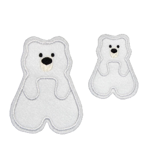 Stickapplikation Aufbügler Eisbär Filz DIY Applikation Patches