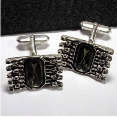 Vintage Manschettenknöpfe oliv Glitzer – 70er Jahre Statement Schmuck für Herren, Retro Sammlerstücke