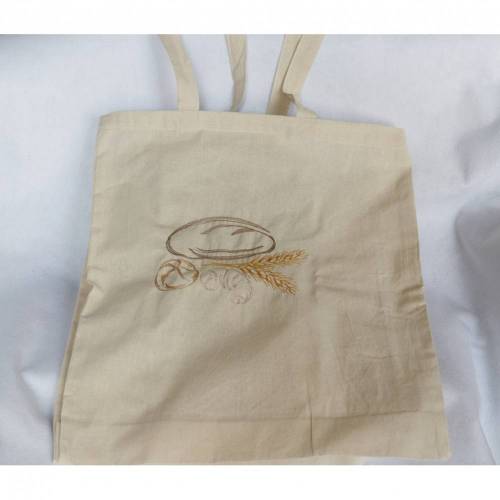 Brotbeutel oder Brötchentasche ,Tasche zum Einkaufen mit langem Henkel und Motiv,