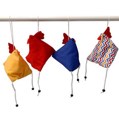 4-er Set "Verrückte Hühner", Osterhühner zum aufhängen 