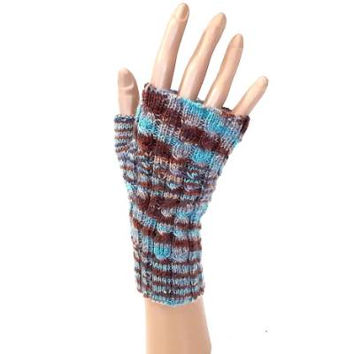 Handgestrickte Fingerlose Handstulpen mit schönem Farbverlauf, Armstulpen