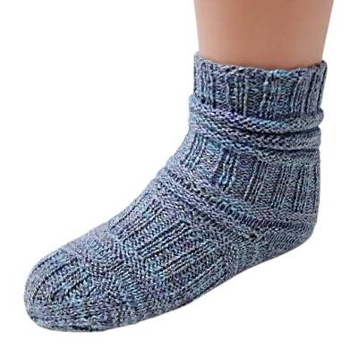 Kindersocken Gr. 26/27, handgestrickt blau