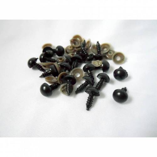 Sicherheitsaugen Teddyaugen 10 mm schwarz 1 Paar