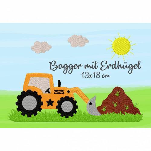Stickdatei Bagger 13x18 cm