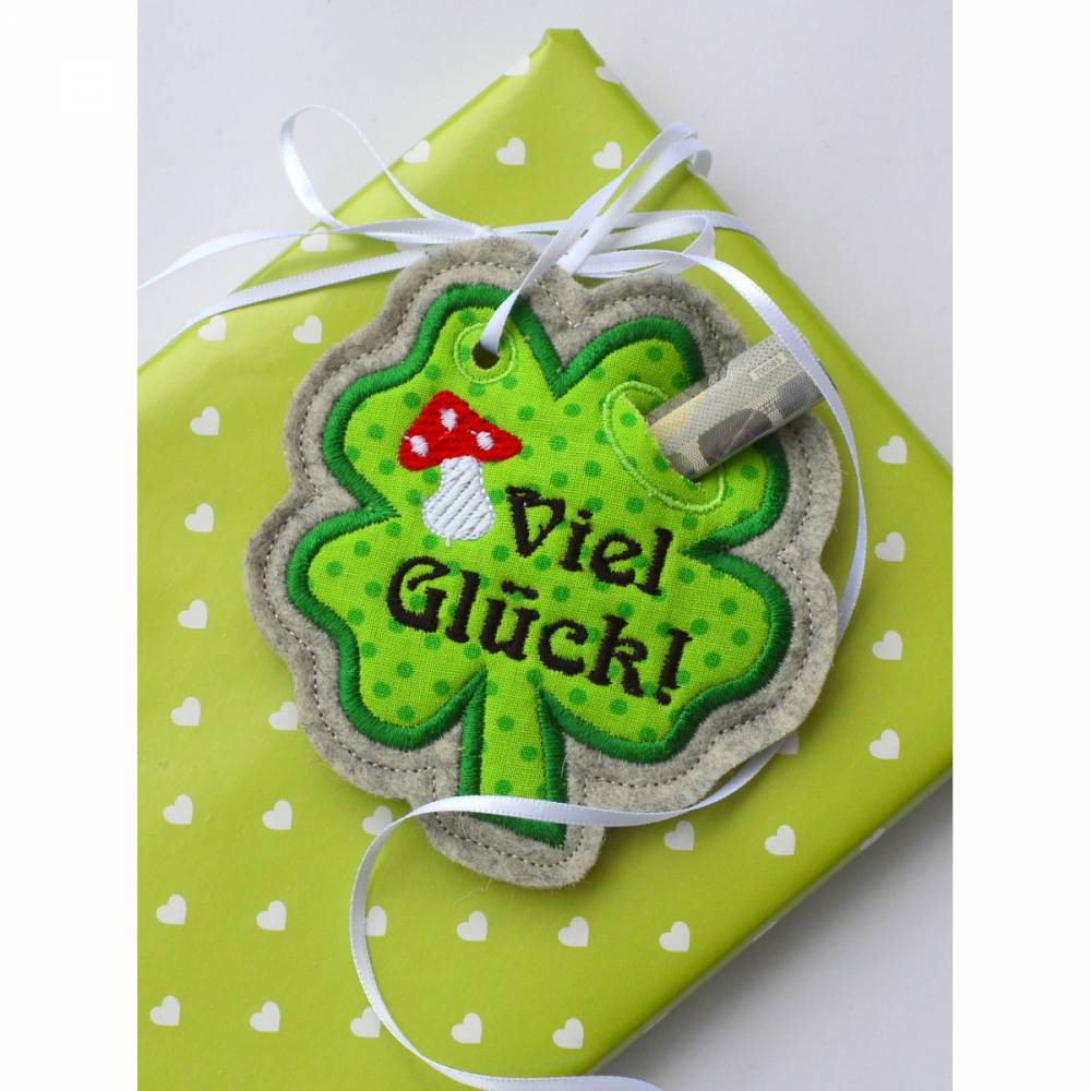 ITH Stickdatei Geschenkanhänger Glück SET für 10x10cm Rahmen Bild 1