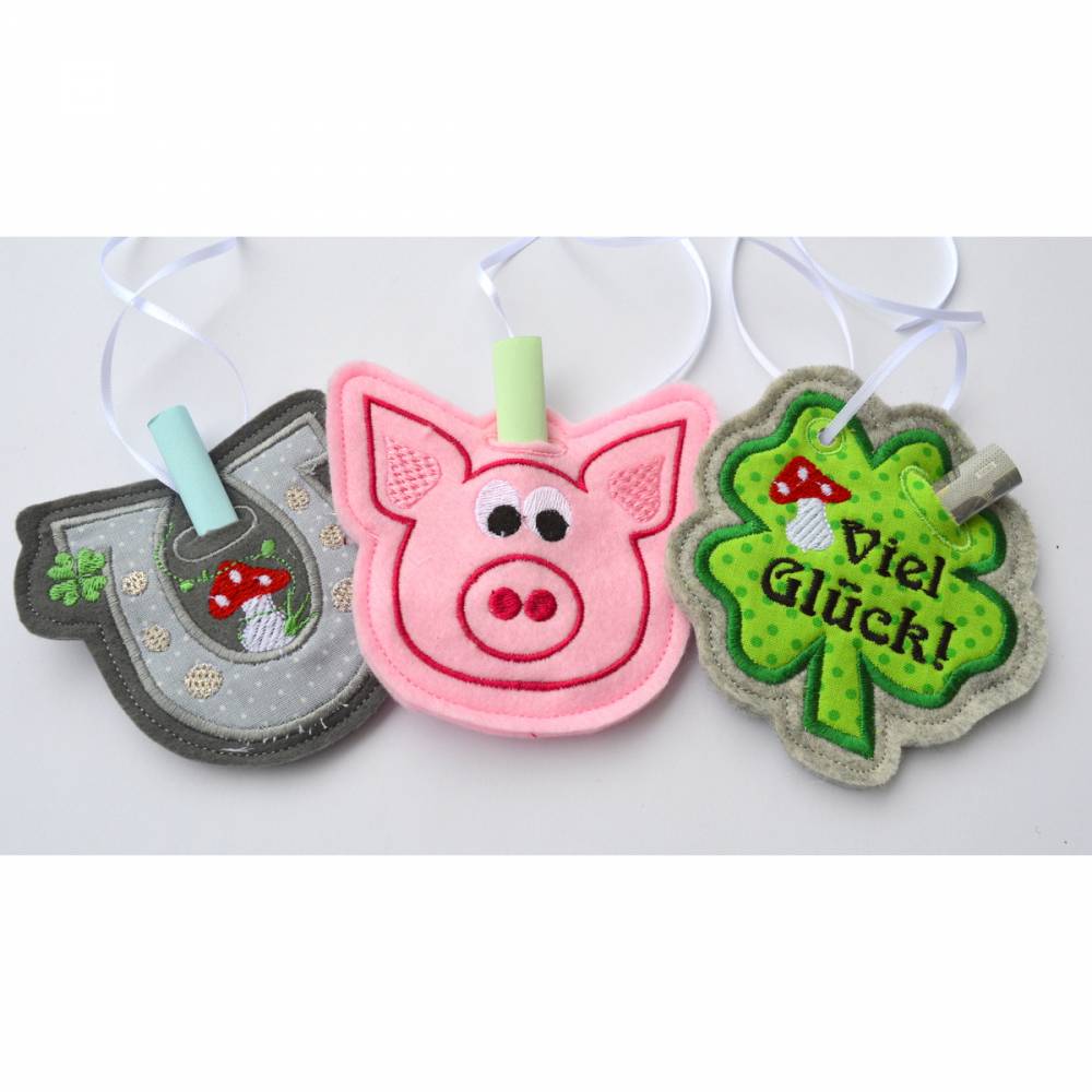 ITH Stickdatei Geschenkanhänger Glück SET für 10x10cm Rahmen Bild 2