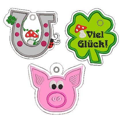 ITH Stickdatei Geschenkanhänger Glück SET für 10x10cm Rahmen Bild 8