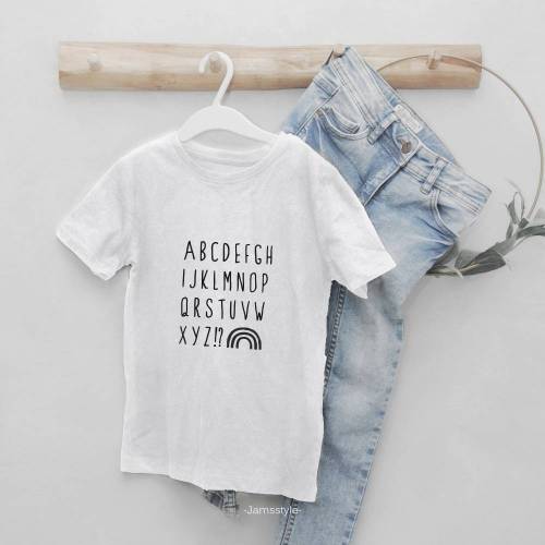 Bügelbild Applikation "Alphabet" Plott ABC zum Aufbügeln auf Kleidung & Accessoires