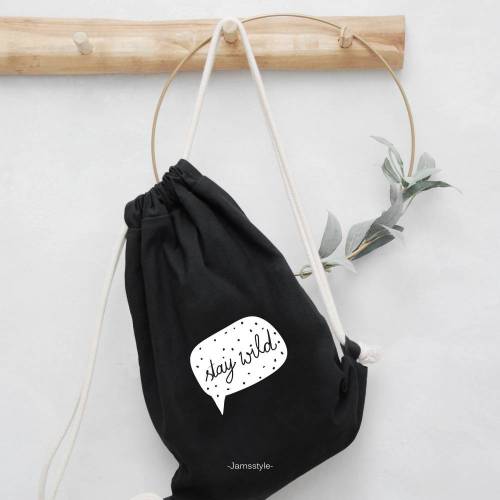 Bügelbild aus Flexfolie "Stay wild" Sprechblase Plott zum Aufbügeln auf Kleidung & Accessoires