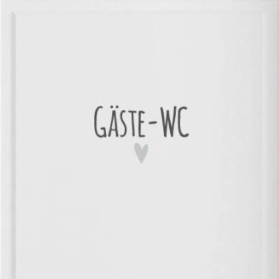 Türschild  "Gäste - WC mit Herz" selbstklebend