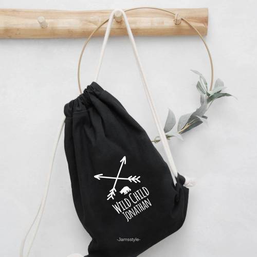Bügelbild aus Flexfolie "Wild child mit Wunschnamen" zum Aufbügeln auf Kleidung & Accessoires, personalisierbar