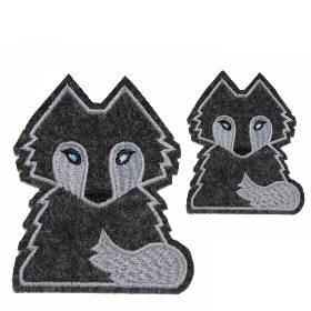 Stickapplikation Wolf Aufbügler – DIY Patch Set Tiere für Stoff & Filz, 2 Größen, la miscela