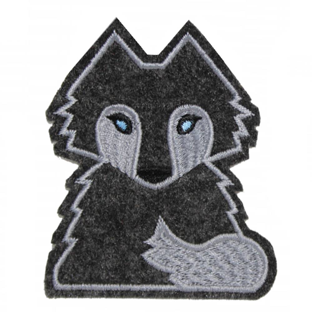 Stickapplikation Wolf Aufbügler – DIY Patch Set Tiere für Stoff & Filz, 2 Größen, la miscela Bild 2