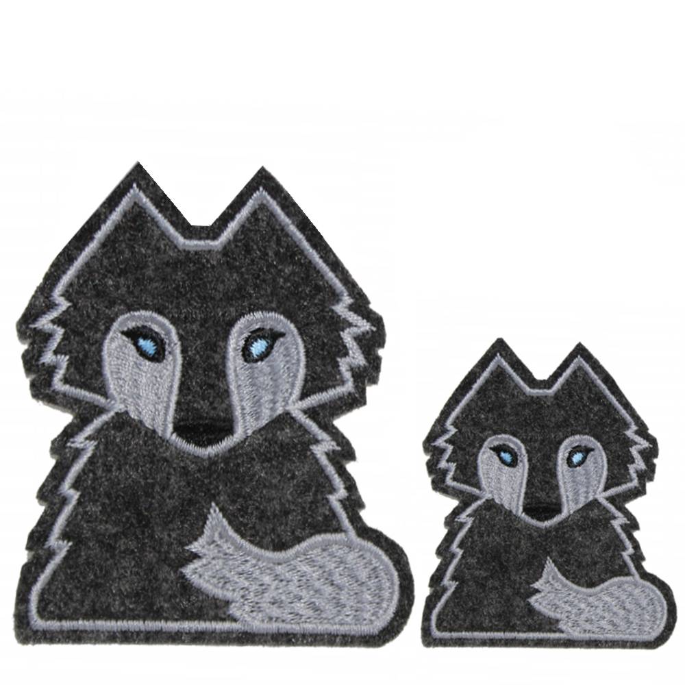 Stickapplikation Wolf Aufbügler – DIY Patch Set Tiere für Stoff & Filz, 2 Größen, la miscela Bild 3