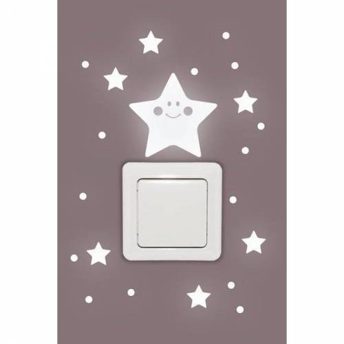 Lichtschalter Tattoo "Sternchen" 63-teilig, Star, light switch tattoo, phosphorisierend, nachleuchtend