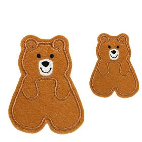 Stickapplikation Aufbügler Filz Tiere DIY Wildtiere Bär Patches