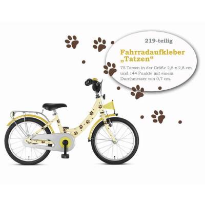 Fahrradaufkleber Fahrradtattoos "Tatzen" 219-teilig, Fahrradsticker, wasserfest