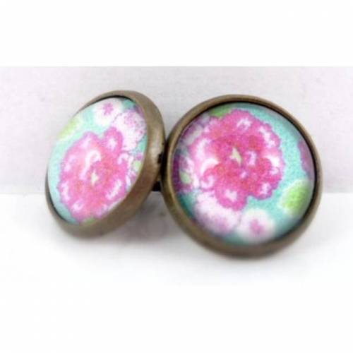 Ohrringe,Ohrstecker, Blumen, bronzefarben, Vintage-Stil, romantisch, ü15