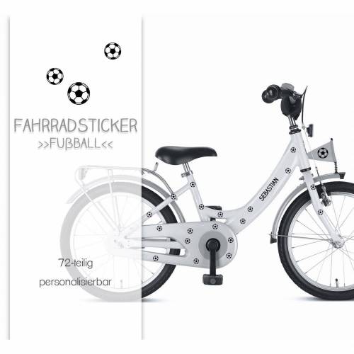 Fahrradsticker Fahrradtattoos , Aufkleber "Fußbälle" soccer, Fahrradaufkleber, personalisierbar, wasserfest