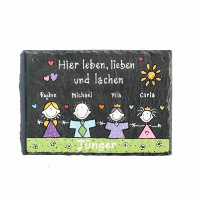 Personalisiertes Haustürschild aus Schiefer – Handgemacht, wetterfest & exklusiv für Familien