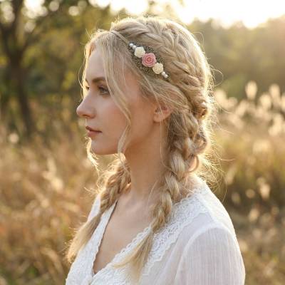 Verzierter Haarreif im Vintage-Stil mit Resinblumen & Cabochon – Romantischer Haarschmuck für Hochzeit & Fest