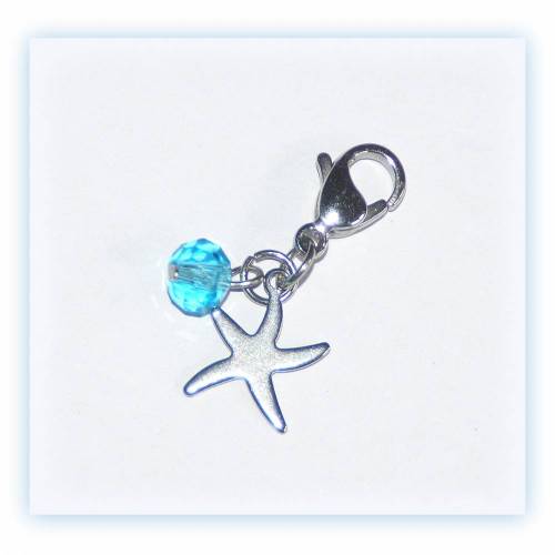 Edelstahl Charm Seestern mit Glasperlchen