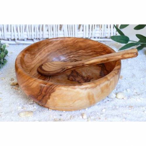 Babybrei Löffel & Schale aus Olivenholz