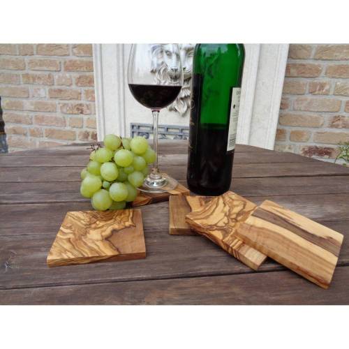 Untersetzer (9 x 9 cm) aus Olivenholz