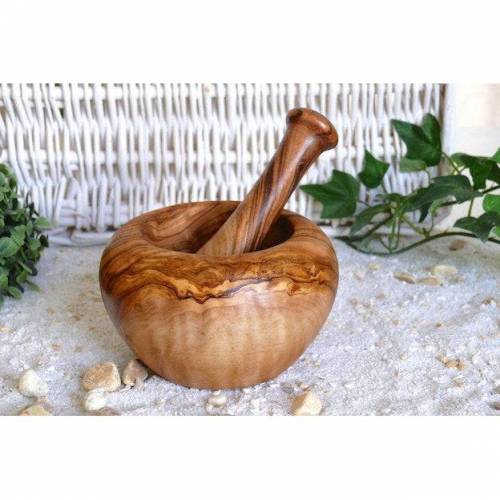Mörser RUND Ø 12 cm aus Olivenholz