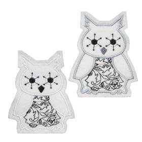 Eulen Aufbügler Filz Patches – 2er Set Stickapplikation DIY von la miscela