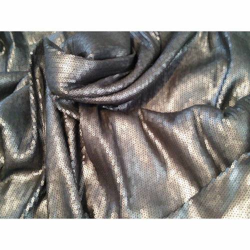 Pailletten-Stoff, Pailletten, Sequin Fabric, 77-105 fb. matt grau