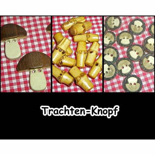 Pilz & Bambus-Knöpfe, Knopf, Accessoires, Trachtenknöpfe, Basteln, Pilz, Bambus, Zierteile, Schmuck, Vintage, 5-56+57+59