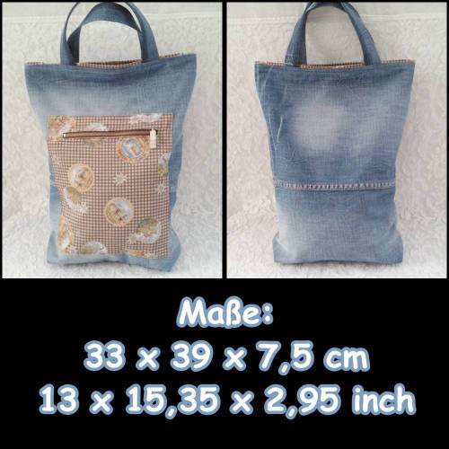 Jeans-Shopper – Travelbag – Shopper – Oktoberfest – Trachten-Tasche - Upcycling – Big-Bag - Jeans 2004