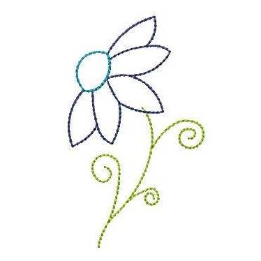 *  7x Blumen verschiedene Formen * Doodle, wunderbar um kleine Stoffreste Bild 3