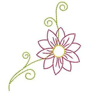 *  7x Blumen verschiedene Formen * Doodle, wunderbar um kleine Stoffreste Bild 5