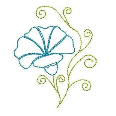 *  7x Blumen verschiedene Formen * Doodle, wunderbar um kleine Stoffreste Bild 6